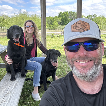 jon-michael and amanda rull owners of Rural Route Retrievers Fairmount, Vermilion County, Illinois